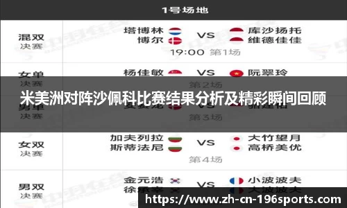 米美洲对阵沙佩科比赛结果分析及精彩瞬间回顾